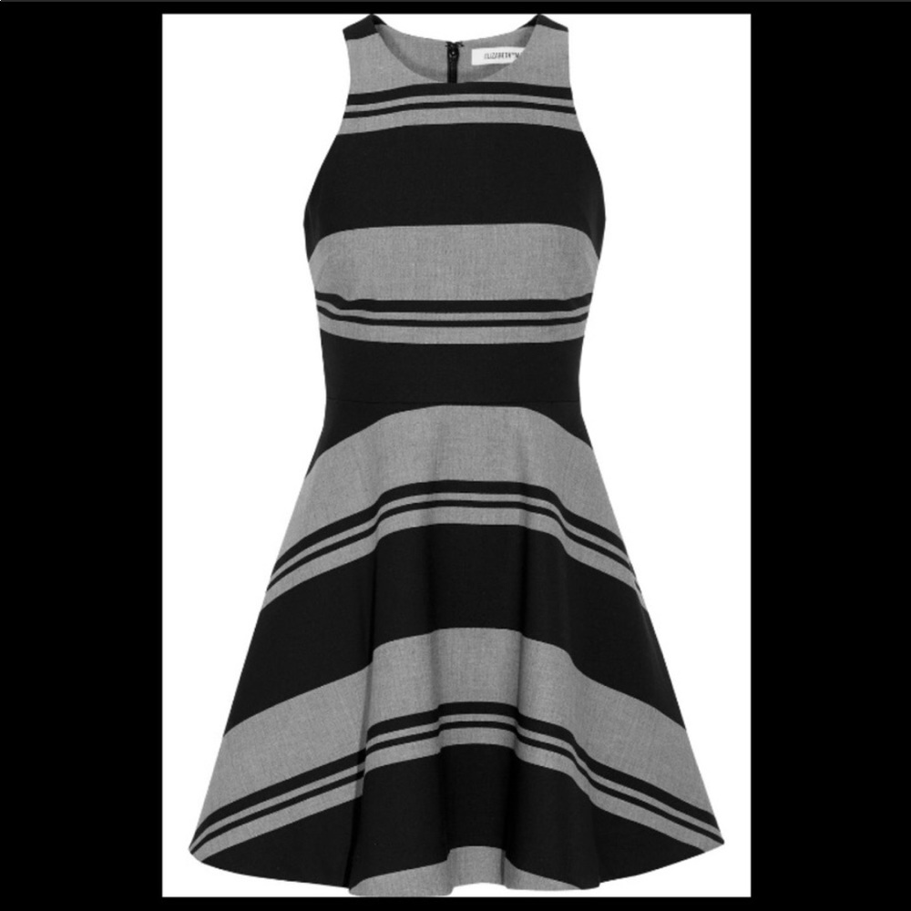 Elizabeth & James Magdalena dress in gray &black.